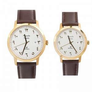 Alexandre Christie AC 1024 Gold White Leather Couple
